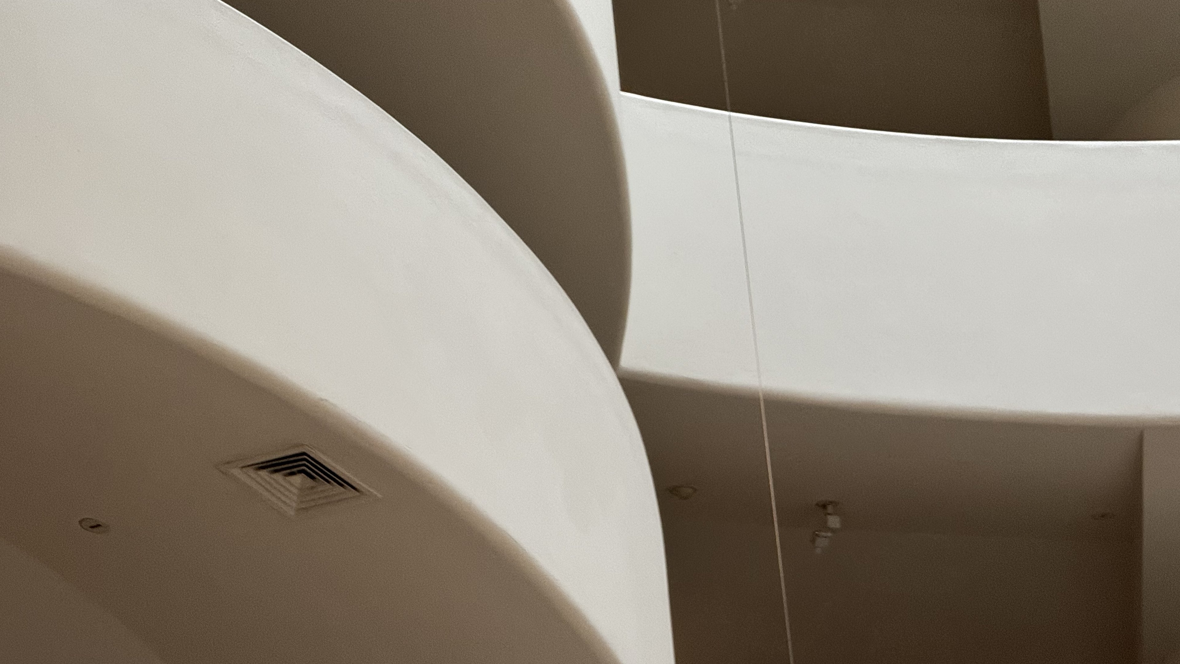 The Guggenheim's spiral parapets curve past one another
